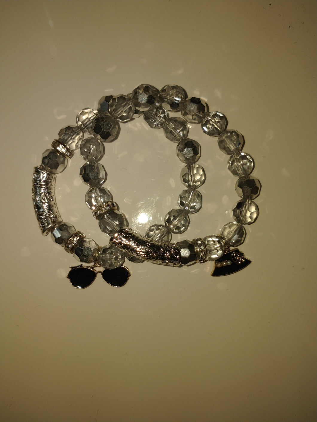 Child/Charm Bracelet Set (clear/silver)