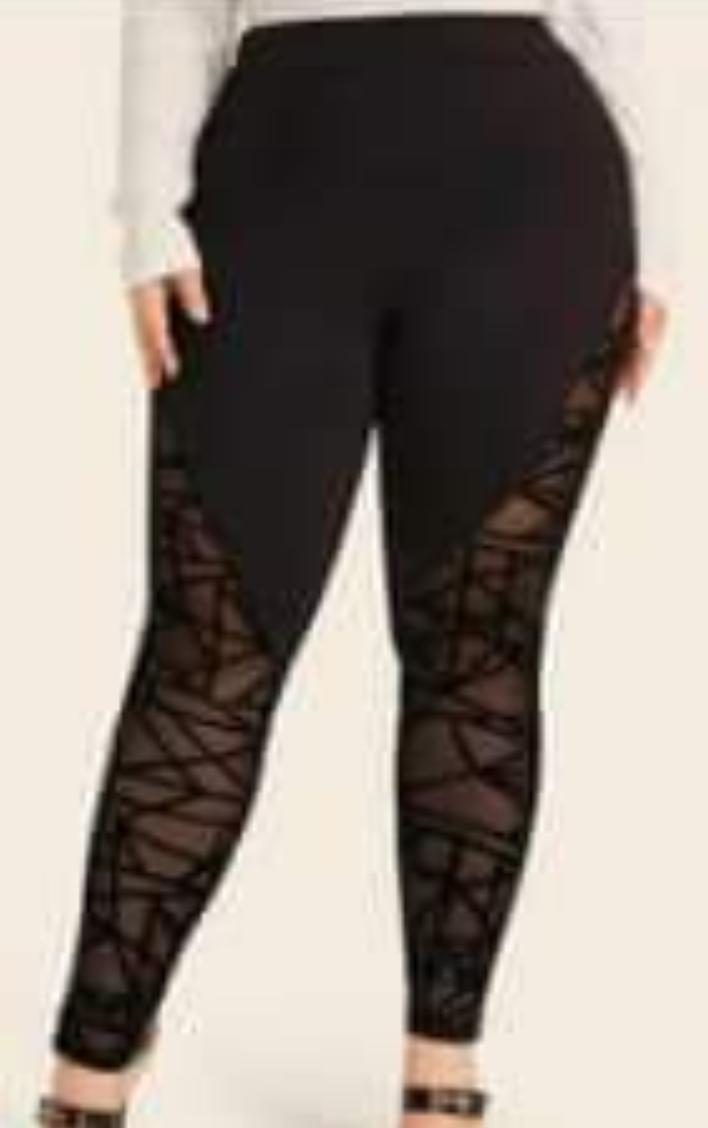 Black Leggings (Sheer Design)